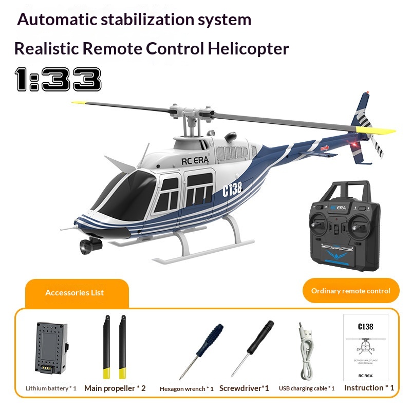 Rc Helicopter Single Rotor - Rc Era C138 Bell 206 Rc