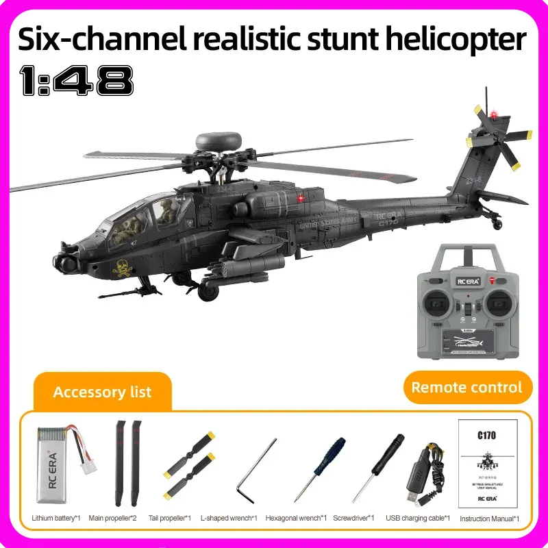 Rc Helicopter Single Rotor - New In Stock Rc Era Ah-64d
