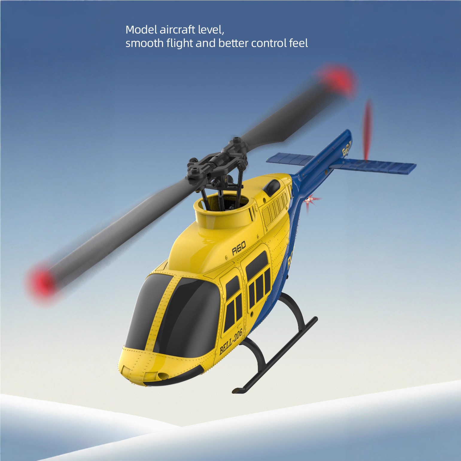 Rc Helicopter Single Rotor - A60 1/42 Scale Bell 206 RC