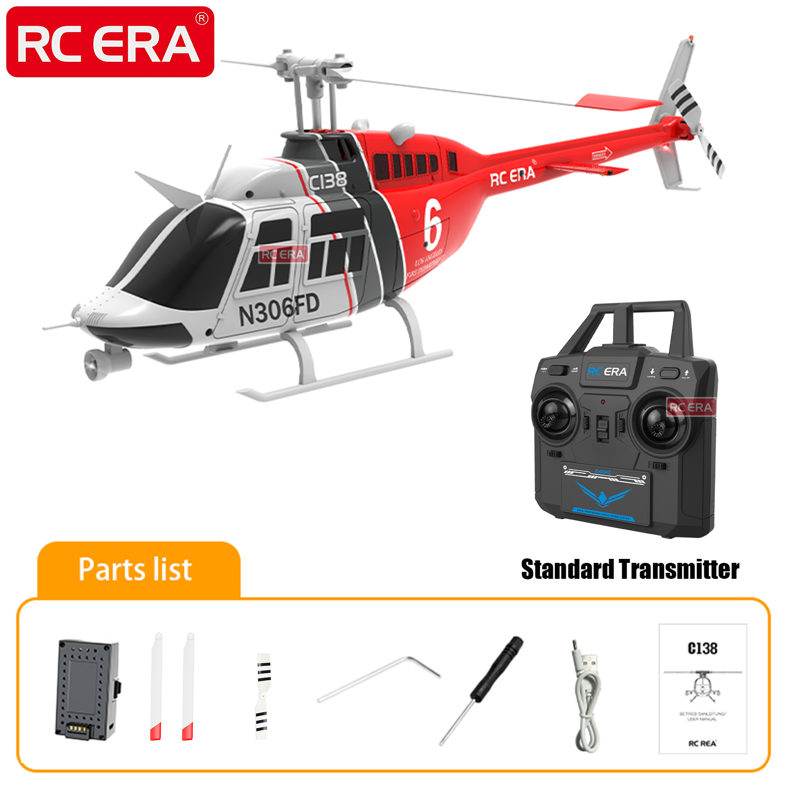 RC ERA C138 BELL 206 Jet Range - Rc Helicopter Gyro 评论和价格