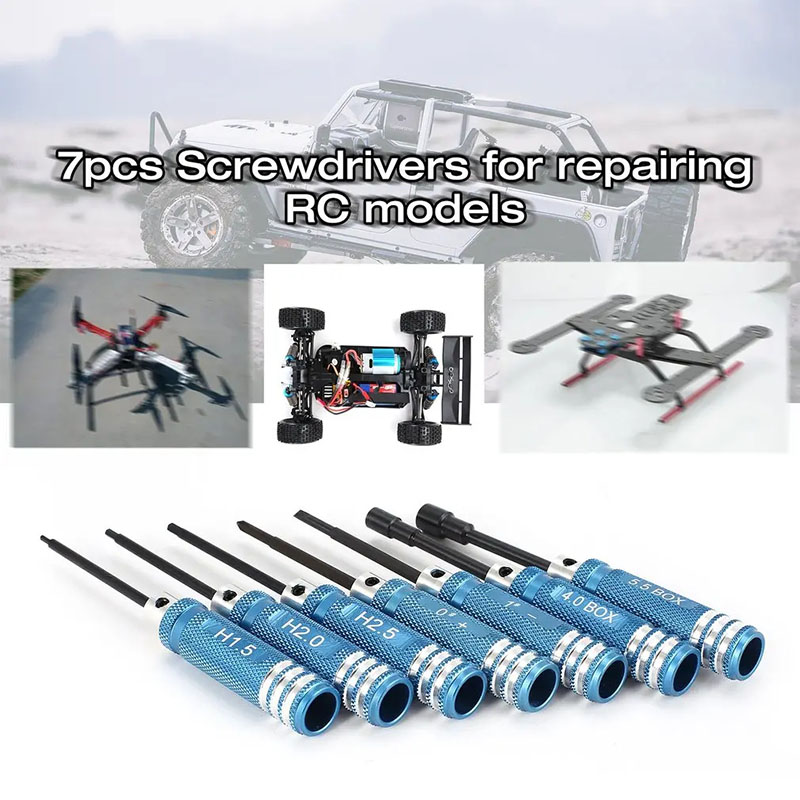 7Pcs 1.5 2.0 2.5mm RC Hex Driv - Rc Helicopter Tool Kit 评论和价格