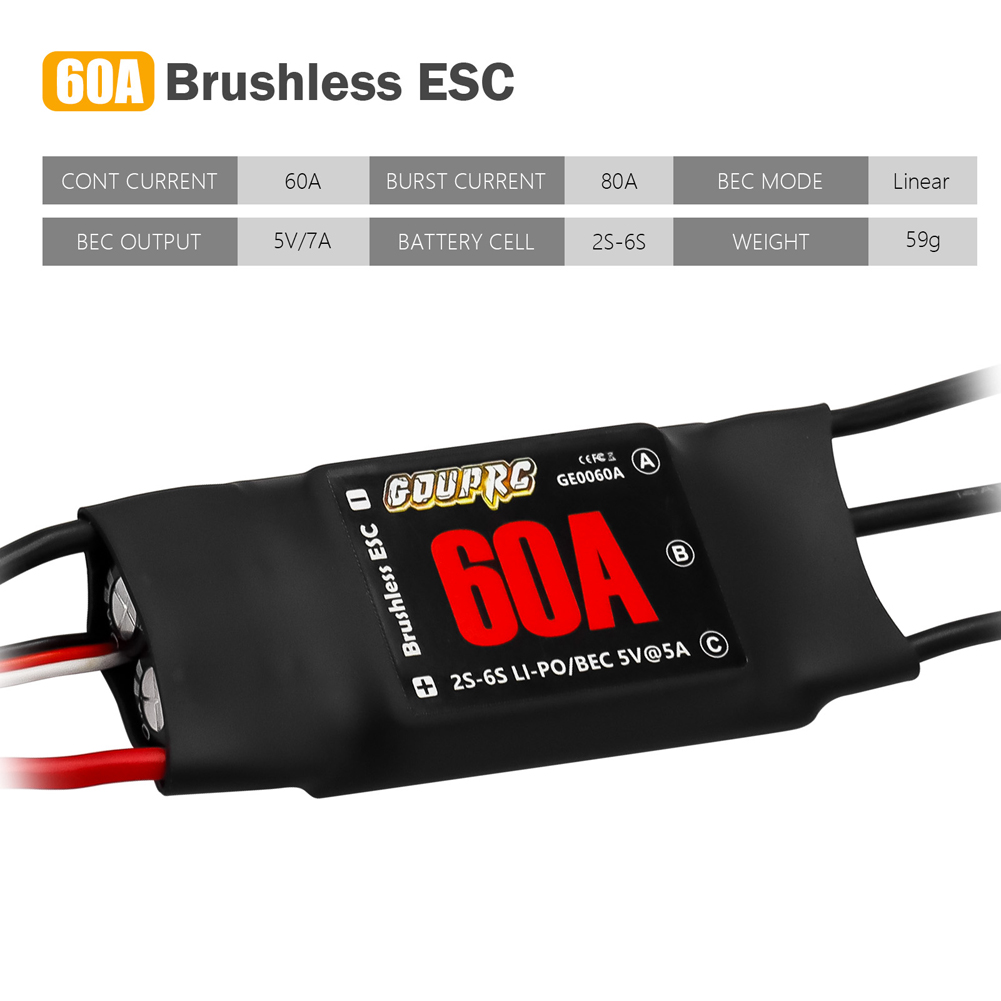 60A Brushless ESC 2-6S Electri - Rc Helicopter Electric 评论和价格