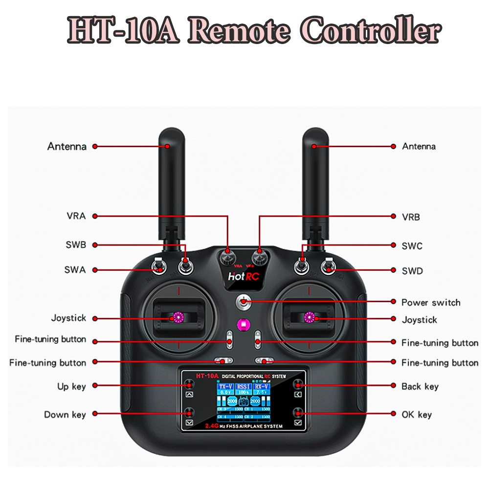 Hotrc HT-10A 2.4G 10CH Transmi - Rc Helicopter Battery 评论和价格