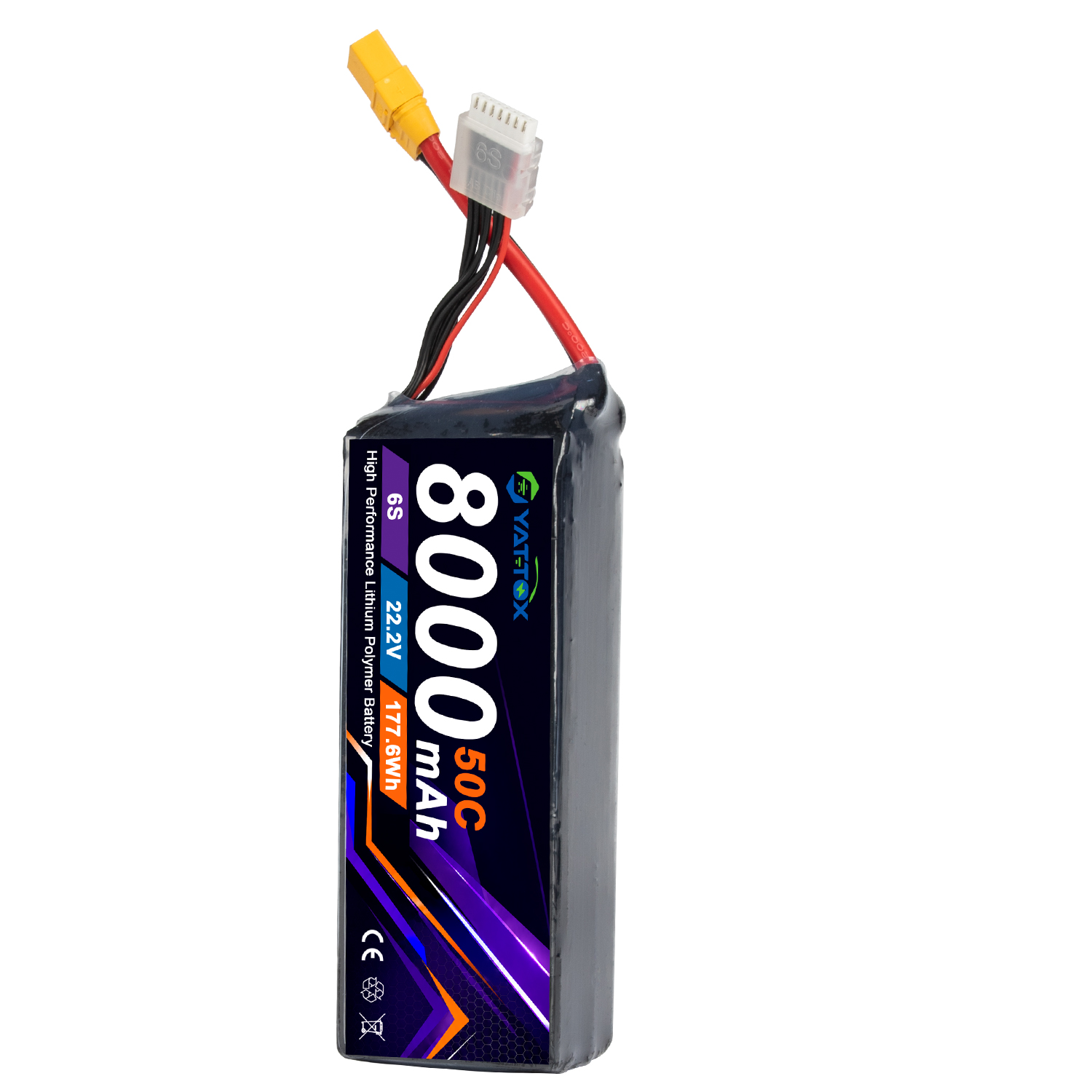 Yattox 6S 8000mAh 50C LiPo Bat - Rc Helicopter Large 评论和价格