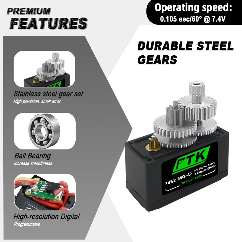 PTK 7452 MG-D 9g Digital Servo - Rc Helicopter Servo 评论和价格